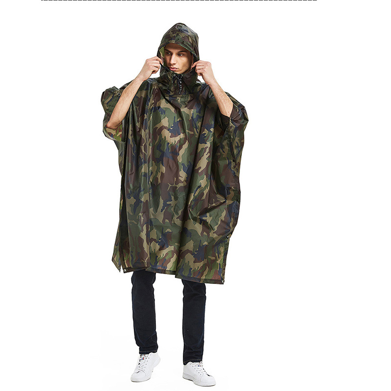 معطف مطر 3 في 1 مع غطاء ظهر وغ - مراجعة Camping Rain Poncho وسعره